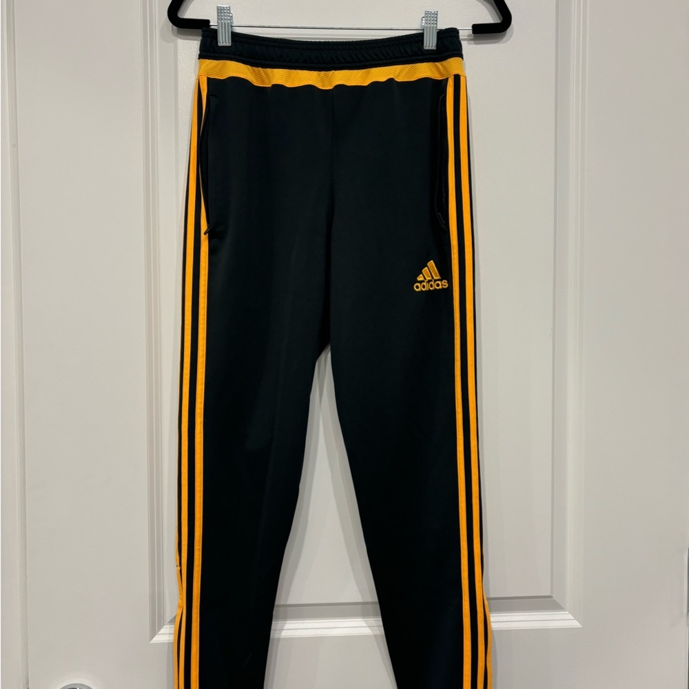 Adidas Dark Gray and Orange Track Pants